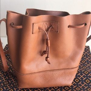 J. Crew Leather Downing Bucket Bag.