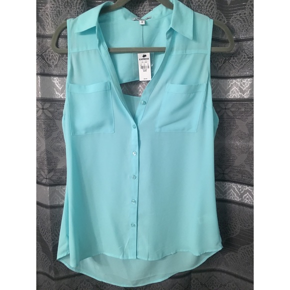 Express Tiffany blue portifino sleeveless top