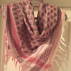 Pink and White Scarf