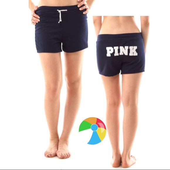 ๐CLEARANCE๐ Navy Blue "Pink" Graphic Shorts, O/S - Picture 3 of 3