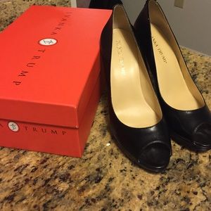Black peep toe, Ivanka Trump shoes.
