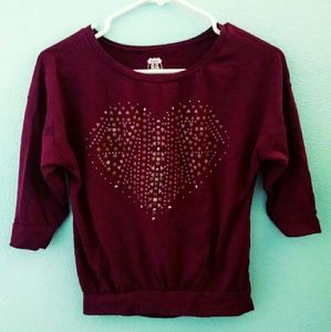 Burgundy Heart Shirt
