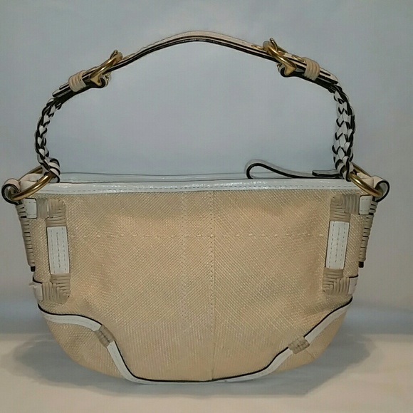 Coach Angora Straw Tan & White Hobo #4710 - Picture 2 of 5