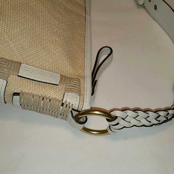 Coach Angora Straw Tan & White Hobo #4710 - Picture 3 of 5