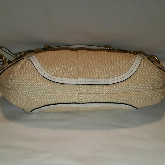 Coach Angora Straw Tan & White Hobo #4710 - Picture 5 of 5