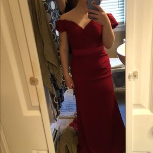 Burgundy colored prom dress!
