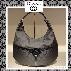 💯Authentic Gucci Hobo Handbag Classic Monogram GG