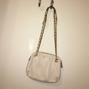 White DKNY evening bag