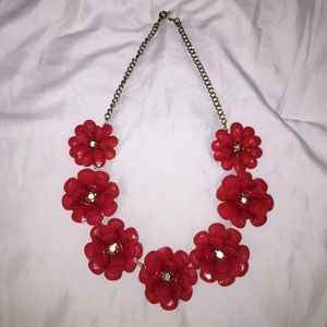 Chunky red boutique statement necklace