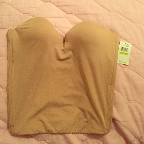 Long low back bustier, nude color