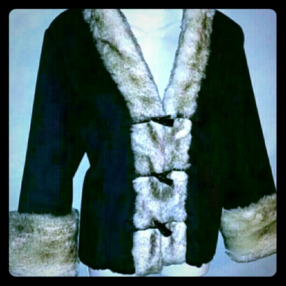 XL White House Black Market Coat Jacket Tan Fur