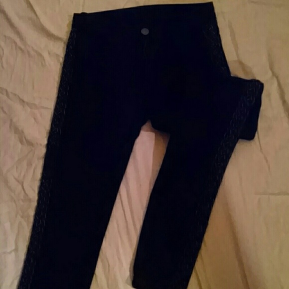 Hudson super skinny  black jean with braided sides