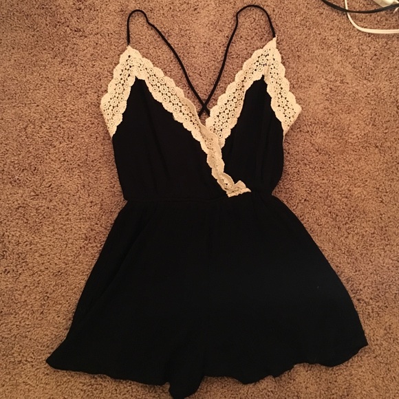Black lace romper