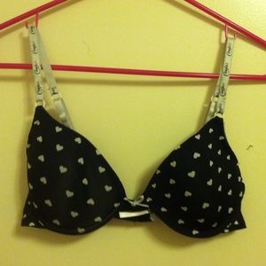 Black w/ White Hearts. Candie's. 34B.