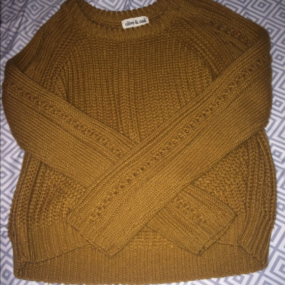 Mustard Olive & Oak cropped sweater