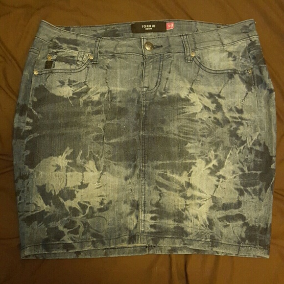 Torrid Denim Tie-Dye Skirt