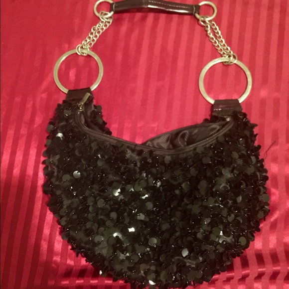Sequin & beaded satchel