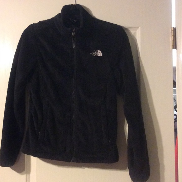 Fuzzy black North Face zip up