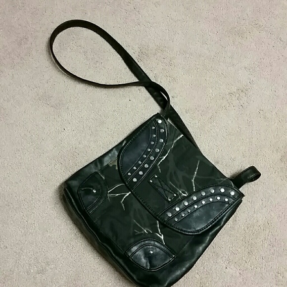 Black camo purse