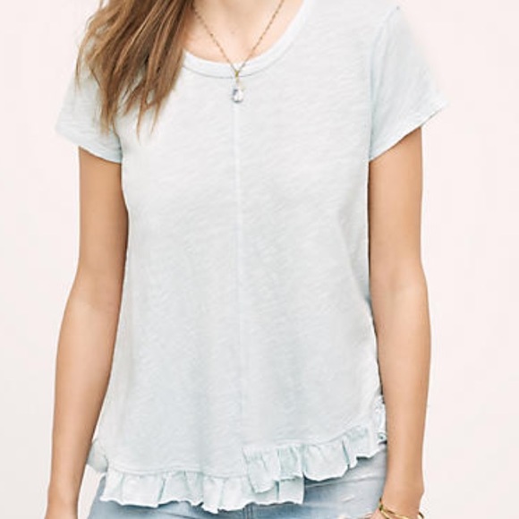 Anthropologie Ruffled Hem Tee