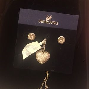 Swarovski heart pendant and Swarovski earrings