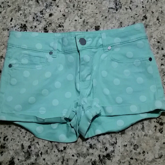Teal polka dot shorts