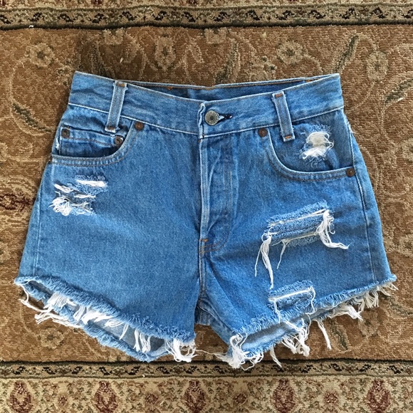 Size 24 vintage Levis high waist cut offs