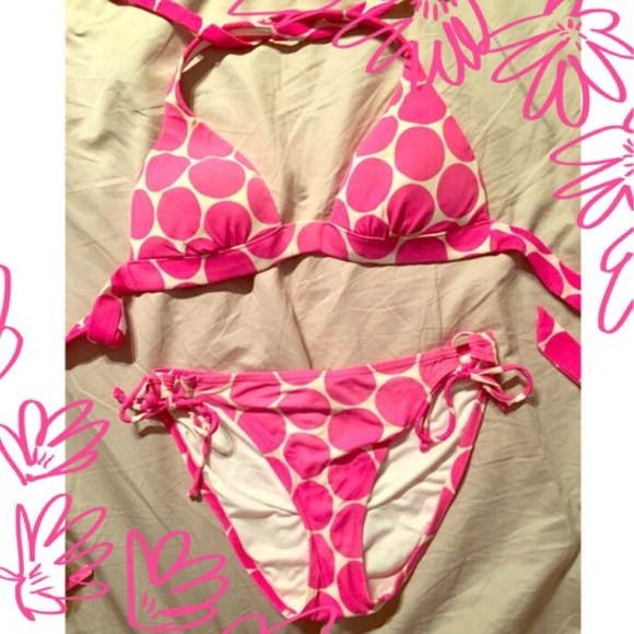 Victorias Secret Pink Polka Dot Bikini Set