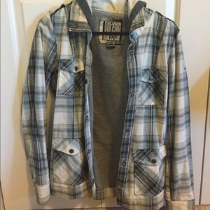 Like new! Hooded Volcom Flannel jacket