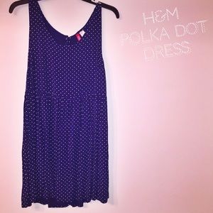 Blue and White Polka Dot H&M Divided Dress