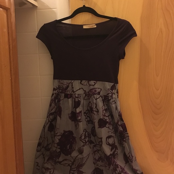 Purple and grey floral dress