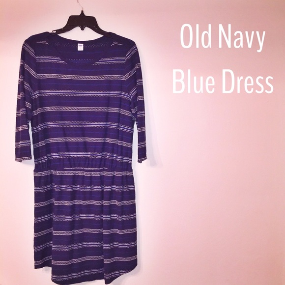 Blue and White Embroidered Old Navy Dress