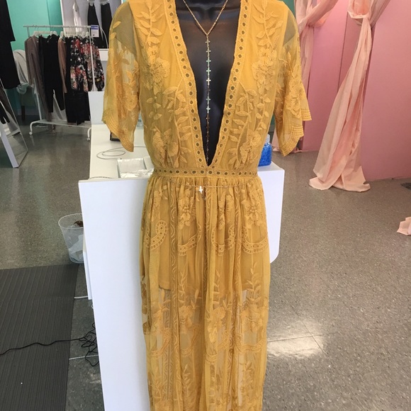 Golden Goddess lace dress