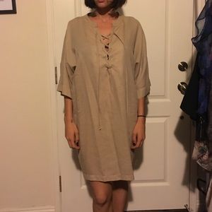 Short sleeve lace up dress