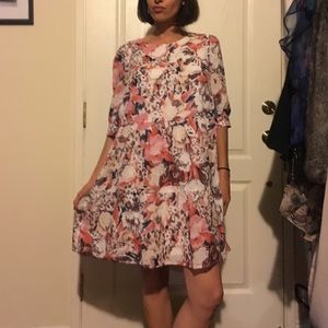 3/4 sleeves baby doll dress