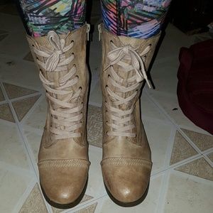 Light brown combat boots