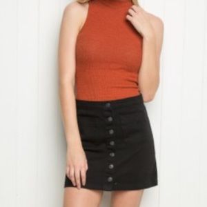 Black Brandy Melville button up denim skirt