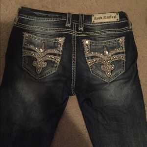Bootcut Rock Revivals with silver beading/diamonds