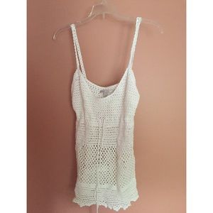 White Crochet Tank Top