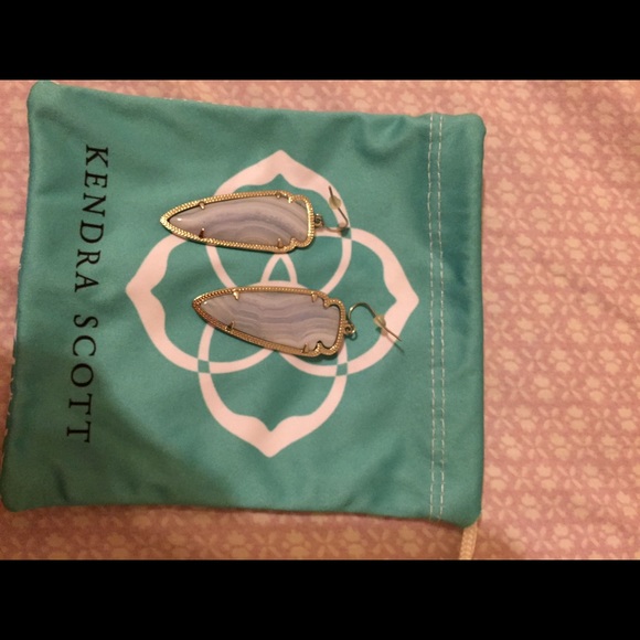 Kendra Scott Blue lace Skylar earrings