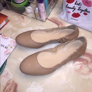 J. Crew Tan patent leather ballet flats size 6.5