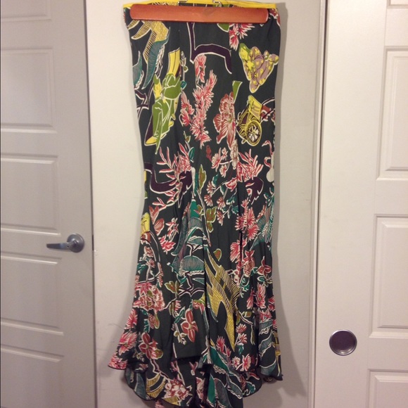 Printed Skirt/ Asian Tropical Print