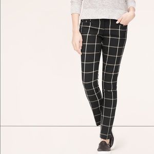 LOFT Windowpane Stretch Skinny Pants