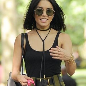 Suede choker necklace.