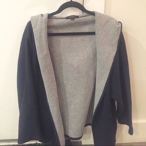 Ovi Dark Blue Sweatshirt Poncho