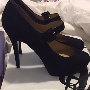 Satin Mary Jane heels