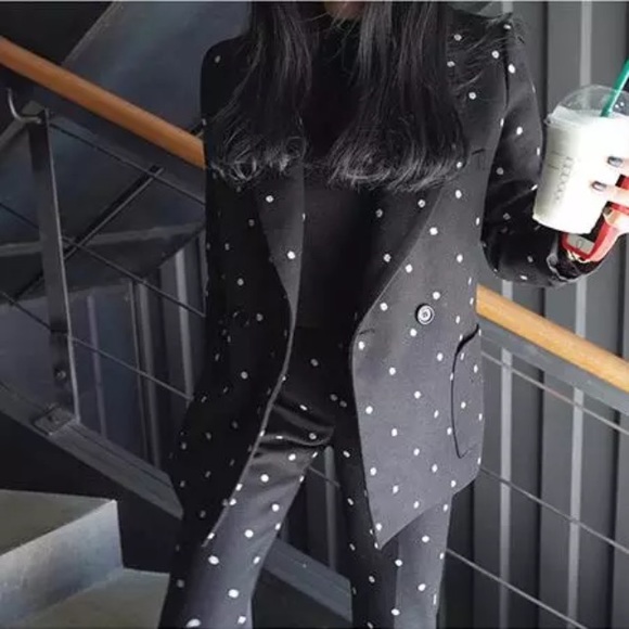 Polka Dot Cotton Wool Pant Suit NWT