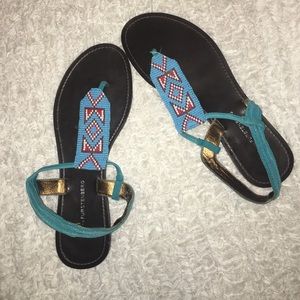 DVF beaded Aztec sandals