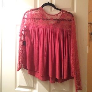 F21 red blouse