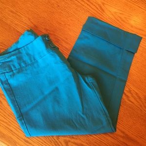 Pants Capri Cute Women's Blue cuffed legs sz lg